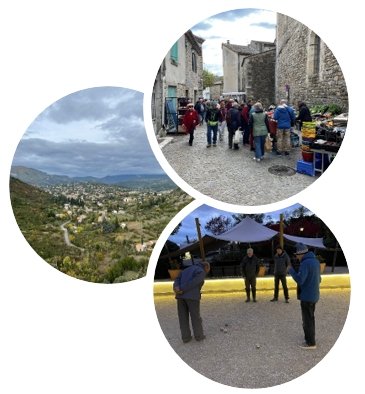 Ardèche im Herbst: Radtouren, Marktbesuche, Boule-Spielen - alles zusätzlich zum Kajakfahren bei meist herrlicher Herbststimmung möglich